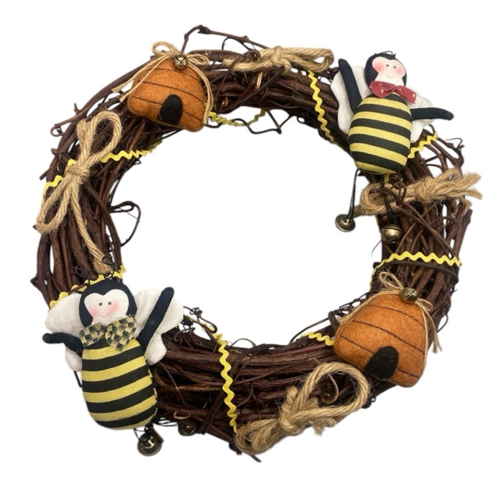 Bumble Bee Hive Handmade Wreath 10” outdoor/ indoor